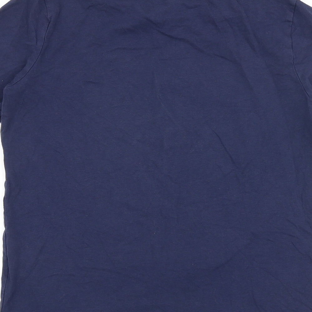 Lily&Dan Boys Blue Cotton Basic T-Shirt Size 11-12 Years Round Neck Pullover