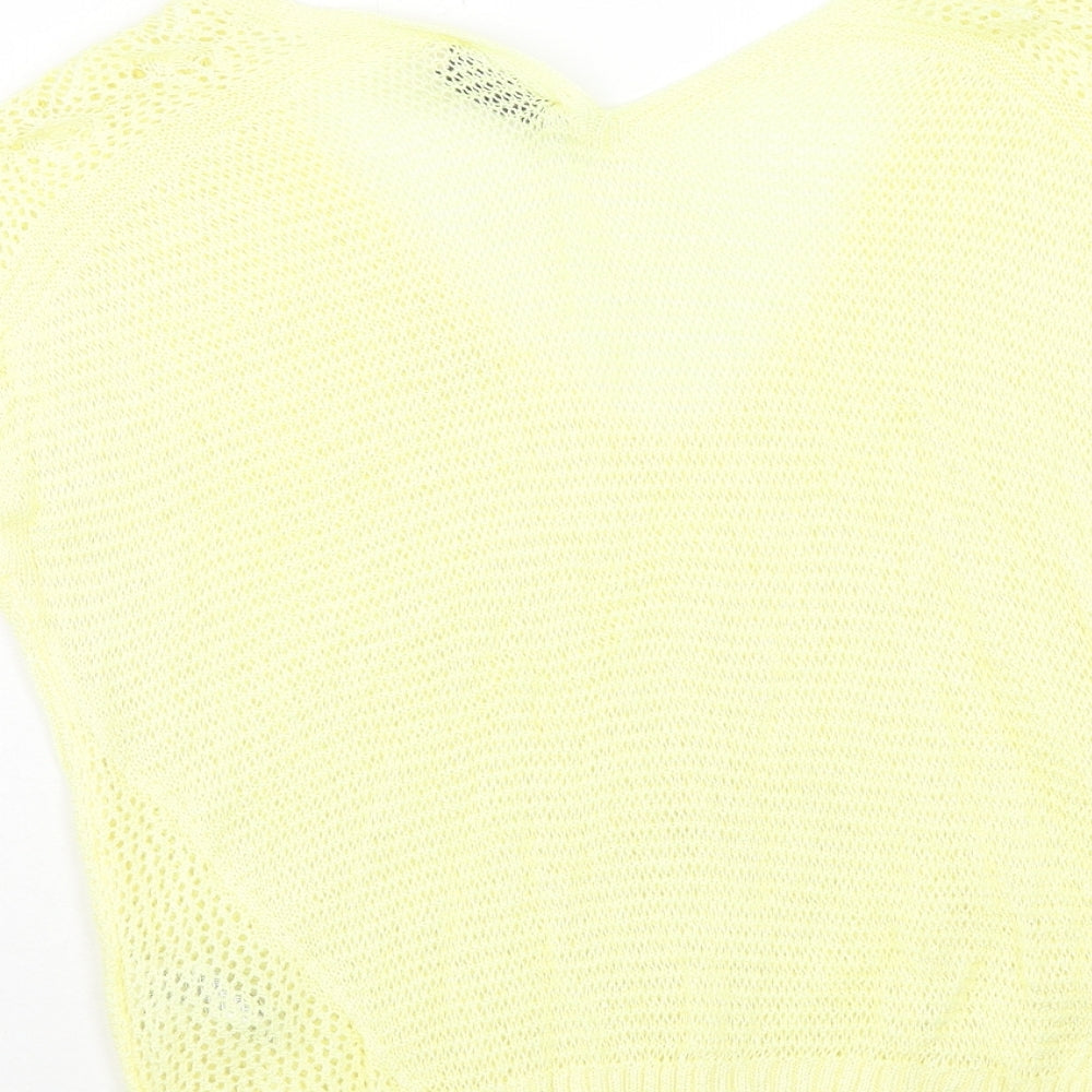 Per Una Womens Yellow Acrylic Basic Blouse Size 16 V-Neck
