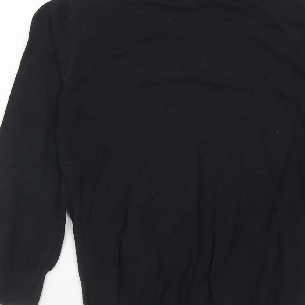 NEXT Womens Black Boat Neck Cotton Pullover Jumper Size 6