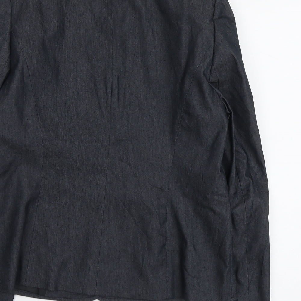 Preworn Womens Grey Cotton Jacket Blazer Size 14