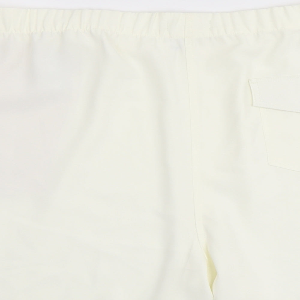 Marks & Spencer Womens Ivory Polyester Basic Shorts Size 24 L5 in Regular Pull On