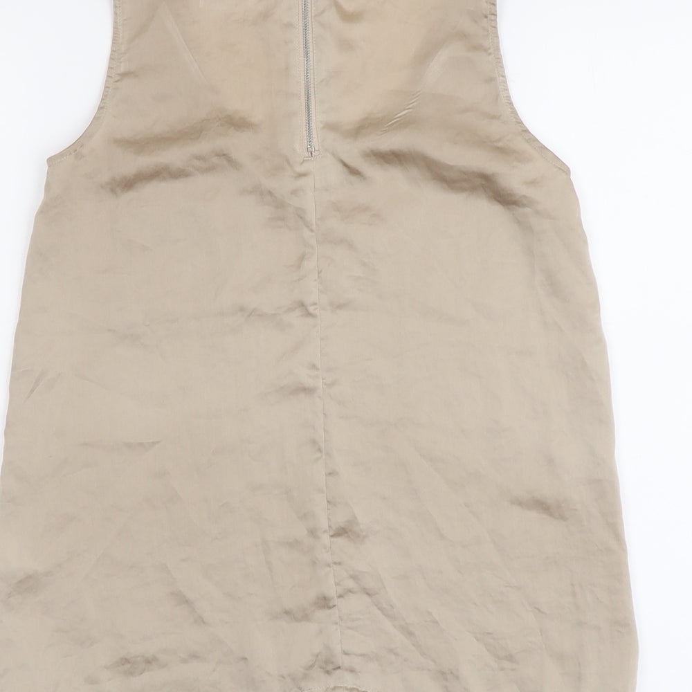 ASOS Womens Beige Polyester Basic Tank Size 8 Scoop Neck