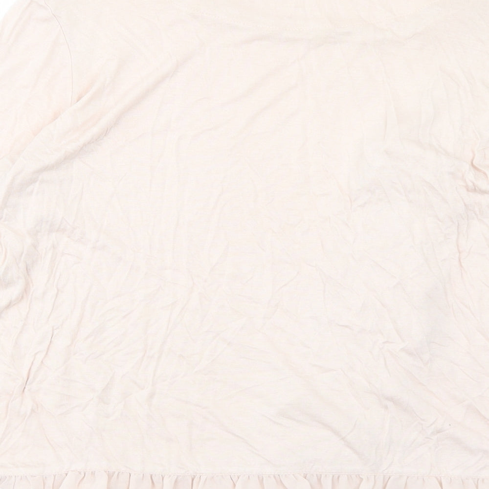 NEXT Womens Pink Viscose Basic Blouse Size 16 Scoop Neck