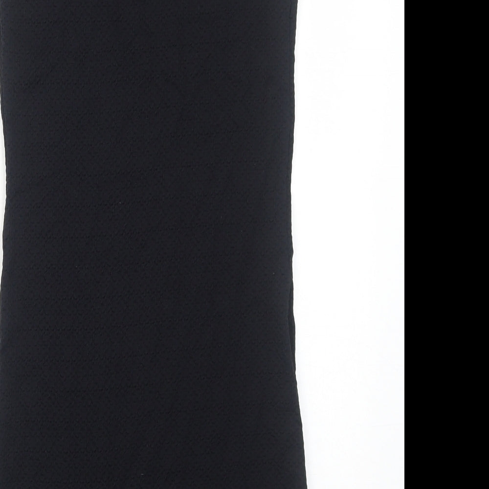 Topshop Womens Black Nylon A-Line Size 8 Round Neck Pullover