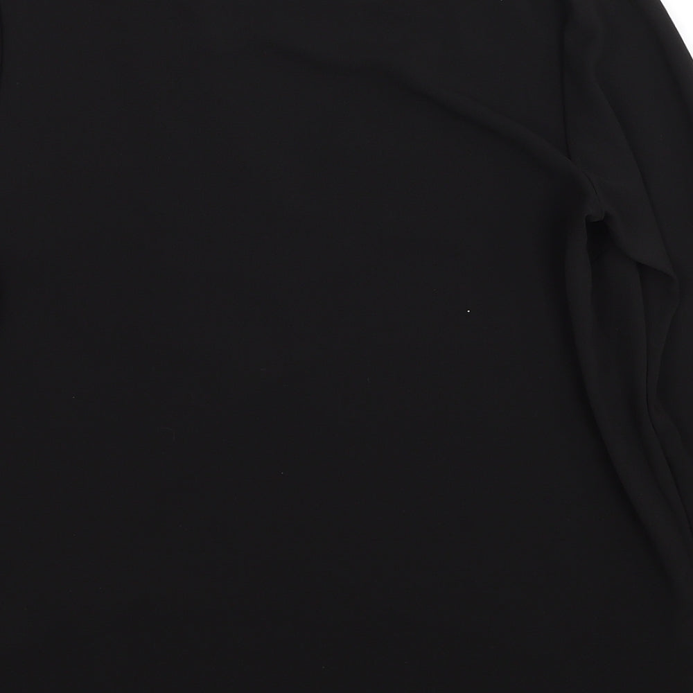 Sparkle & Fade Womens Black Polyester Basic Blouse Size S V-Neck
