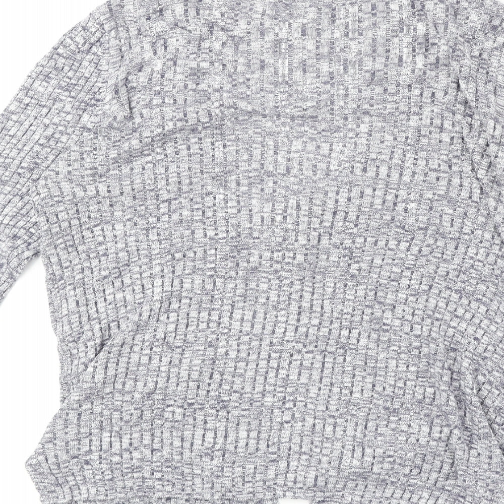 Papaya Womens Grey V-Neck Viscose Cardigan Jumper Size 12 - Tie Front