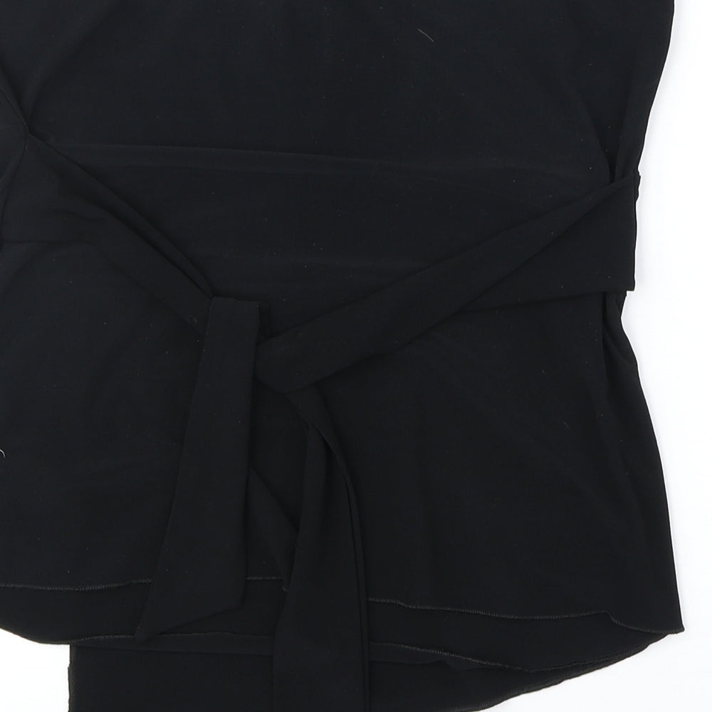 Preworn Womens Black Polyester Basic Tank Size 14 Off the Shoulder