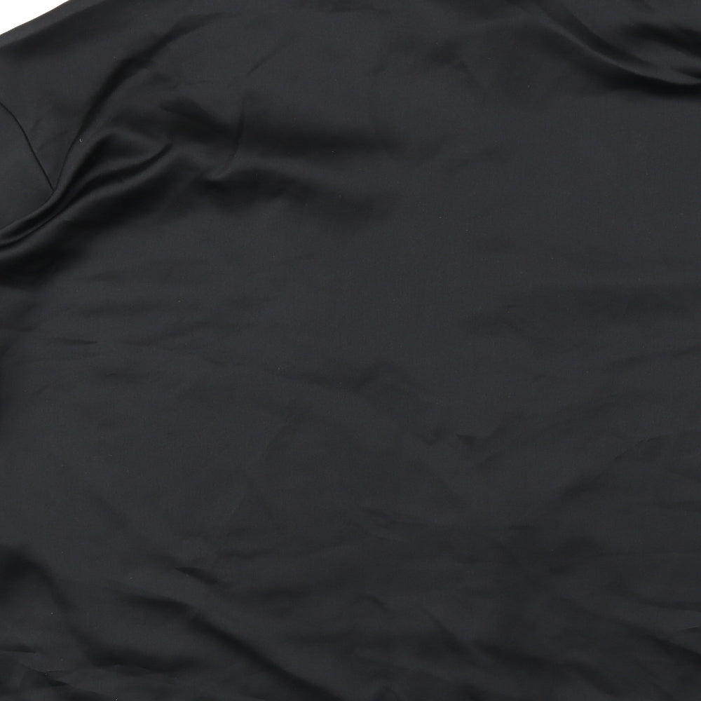 ASOS Womens Black Polyester Basic Button-Up Size 10 Collared