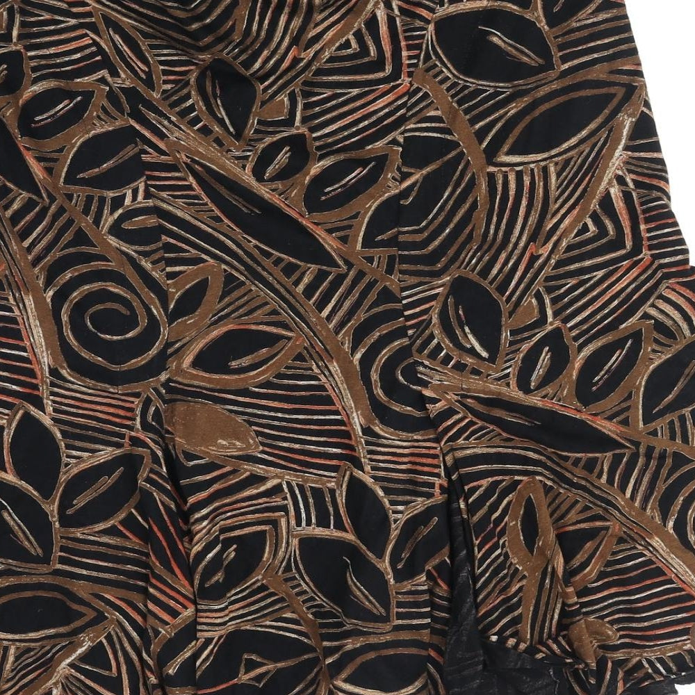 Country Casuals Womens Brown Geometric Polyester Swing Skirt Size XL