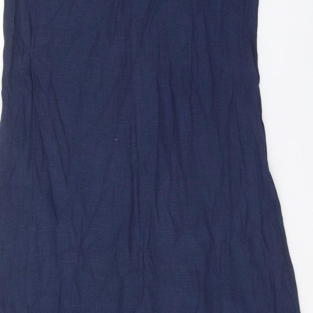 Izabel Womens Blue Polyester A-Line Size 8 Scoop Neck Pullover