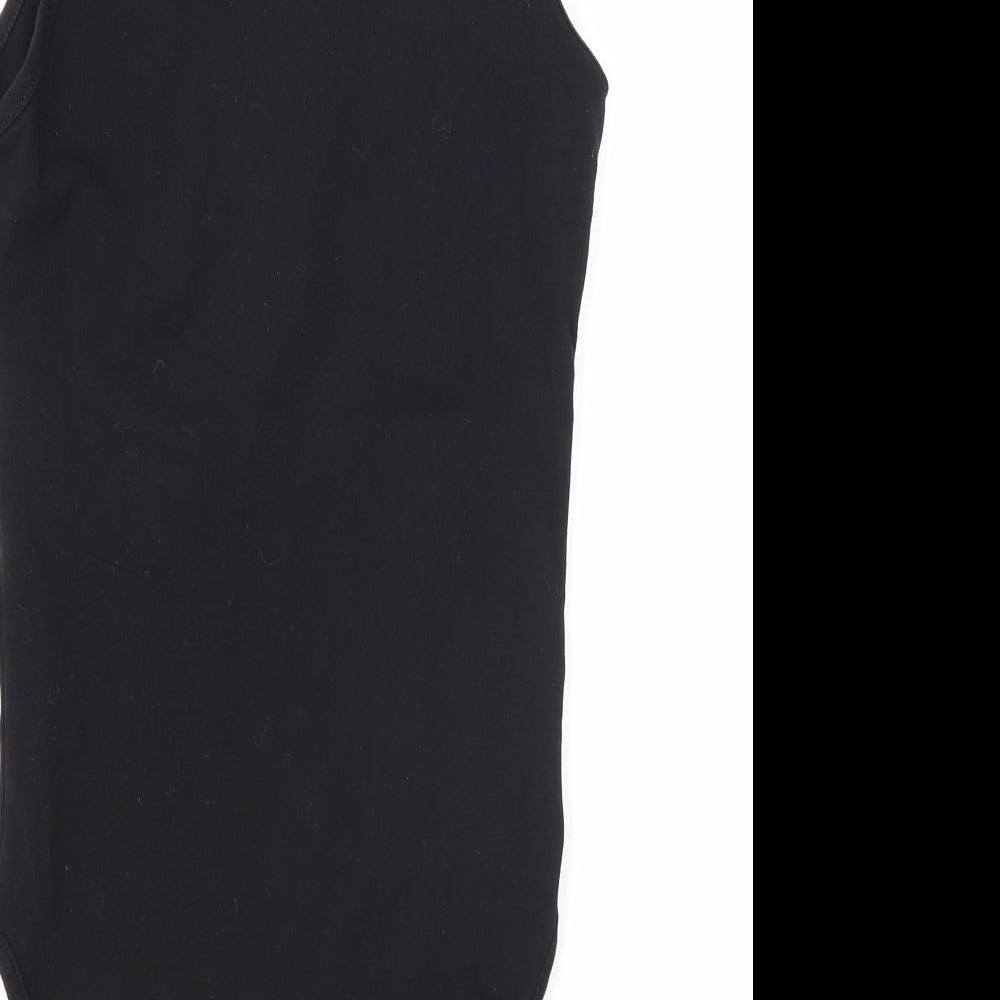 ASOS Womens Black Cotton Bodysuit One-Piece Size 8 Snap - Lightening Bolt