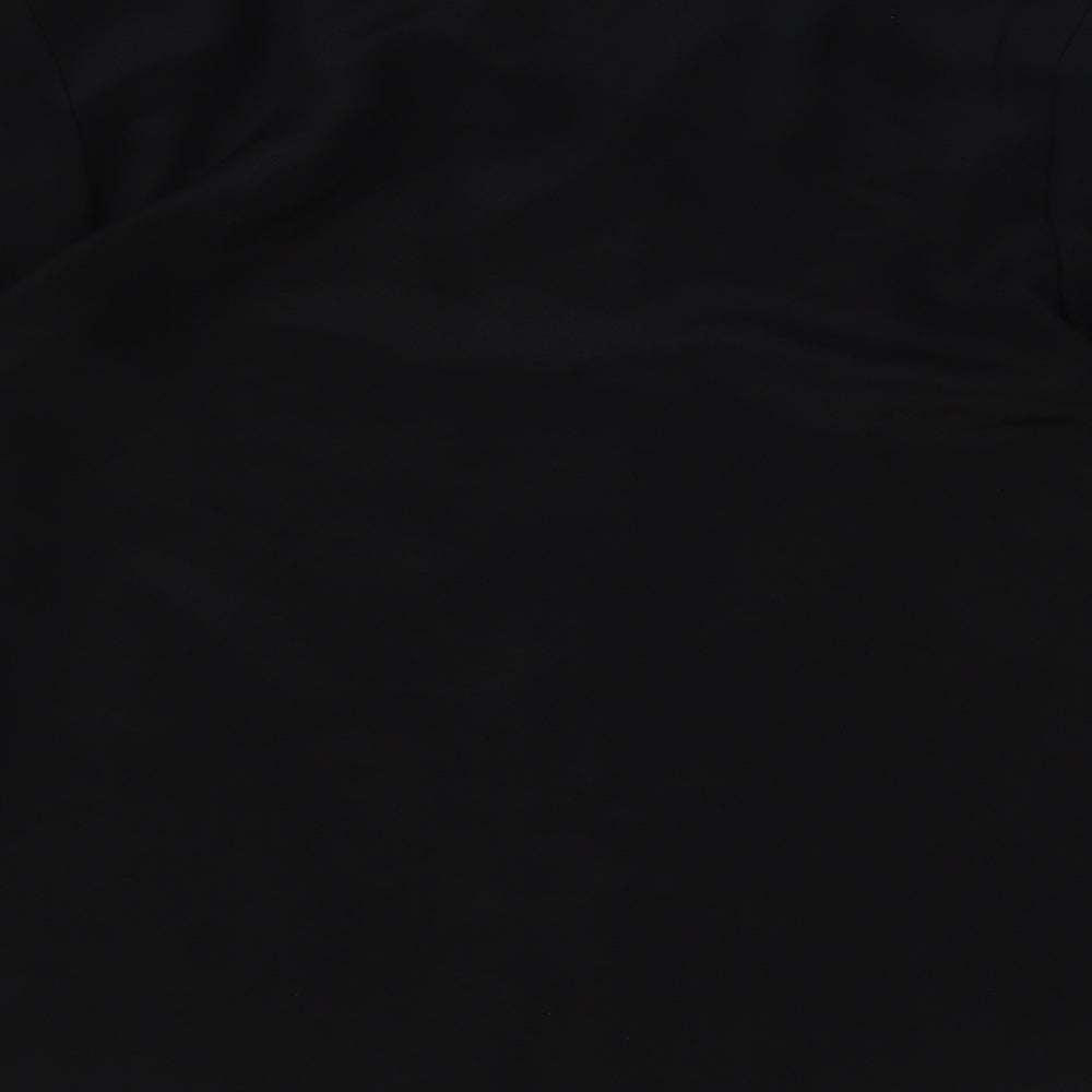 Butterfly Womens Black Polyester Basic Button-Up Size 12 Collared