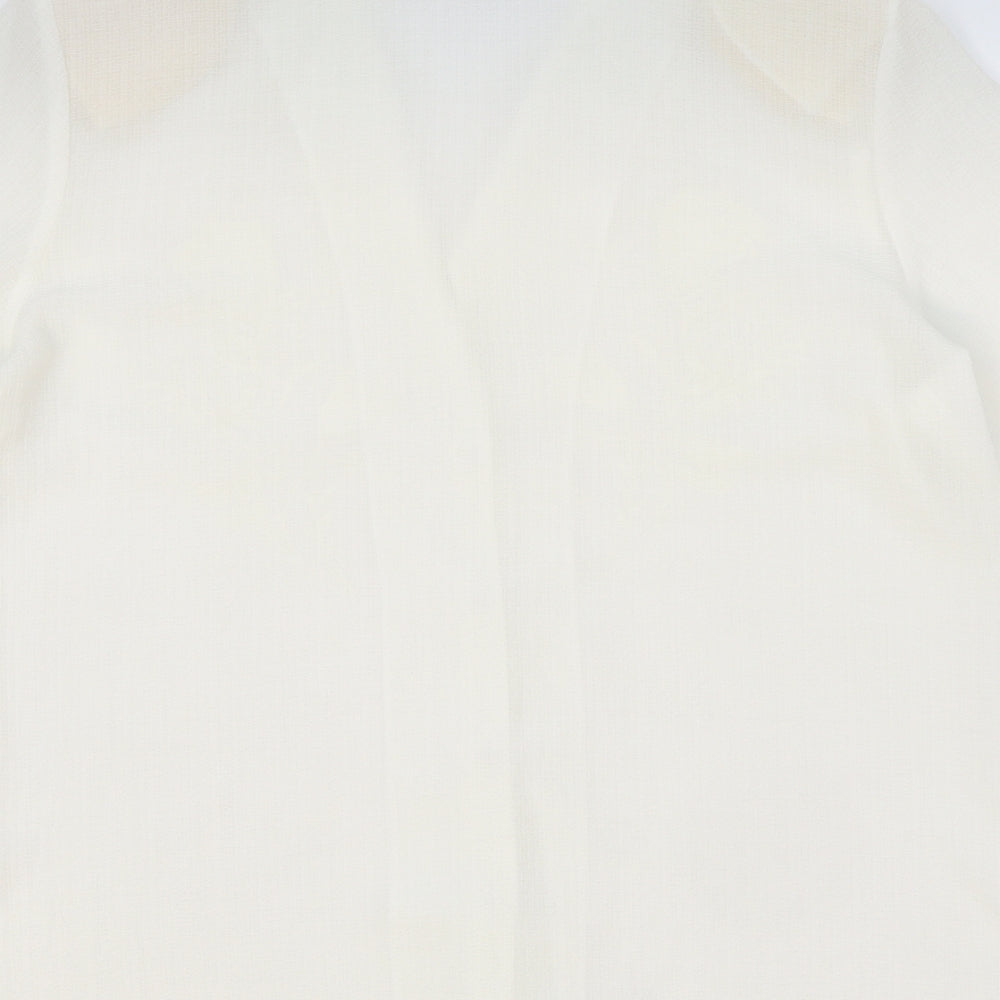 Clothes Contact Womens Ivory Floral Polyester Basic Button-Up Size 12 Collared