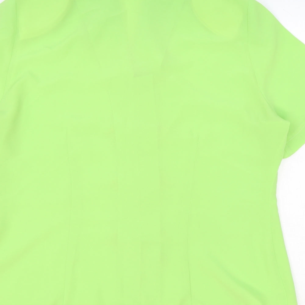 Hamells Womens Green Polyester Basic Button-Up Size 14 Collared