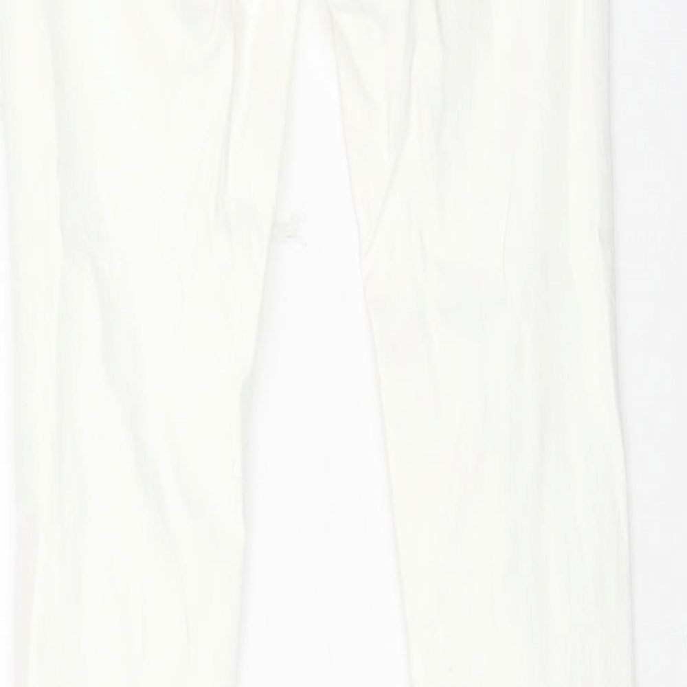 lexxury Womens White Cotton Skinny Jeans Size 28 L27 in Regular Button