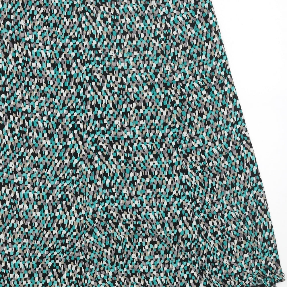 Country Casuals Womens Green Geometric Polyester Peasant Skirt Size S