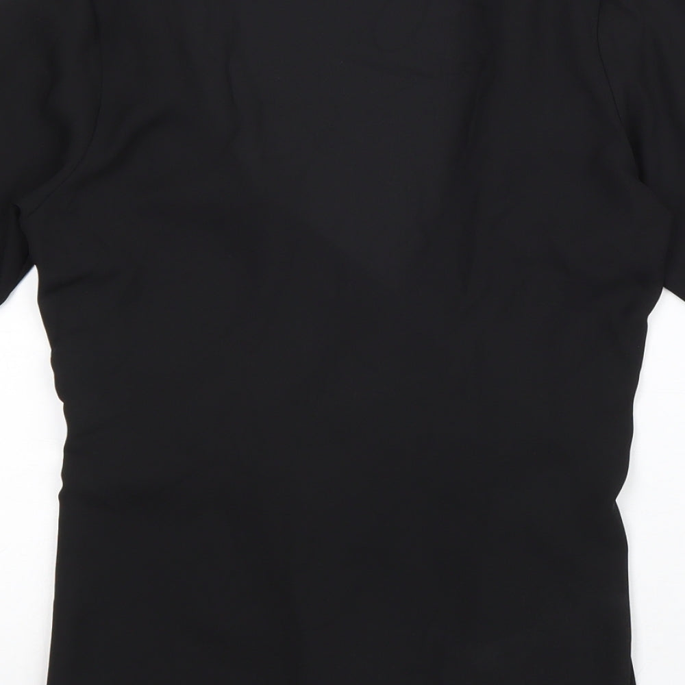 Select Womens Black Polyester Kimono Blouse Size 6 V-Neck