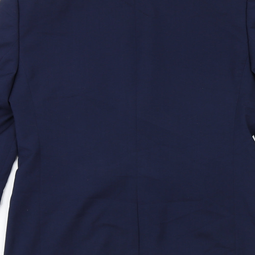 River Island Mens Blue Viscose Jacket Suit Jacket Size 38 Regular