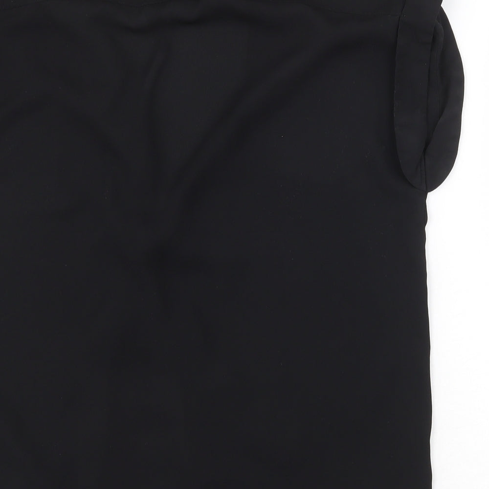 Atmosphere Womens Black Polyester Basic Tank Size 12 V-Neck