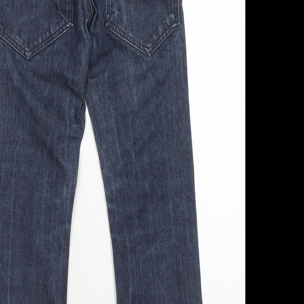 Next Boys Blue Cotton Straight Jeans Size 9 Months Regular Zip