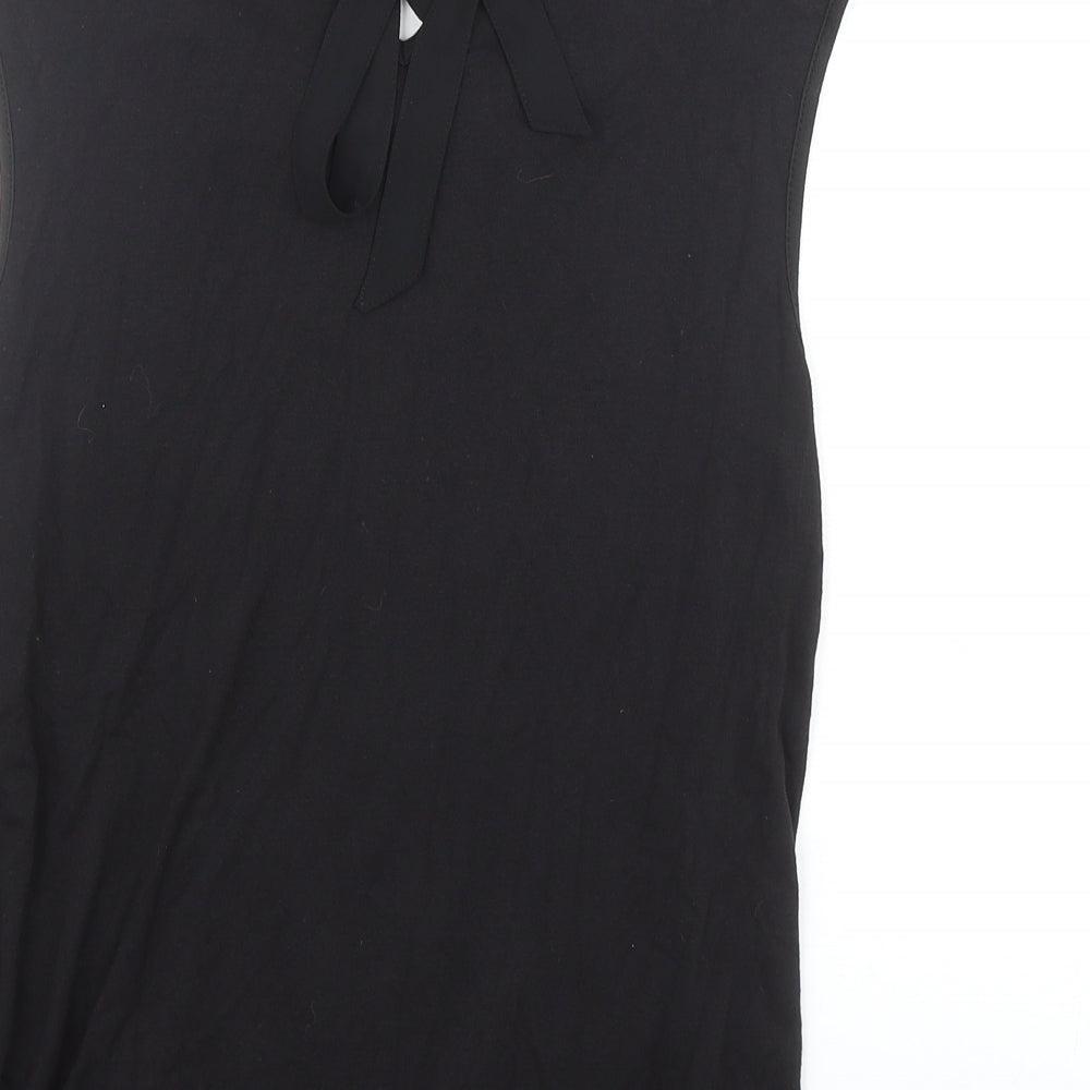 Marks & Spencer Womens Black Polyester Basic Tank Size 10 Scoop Neck
