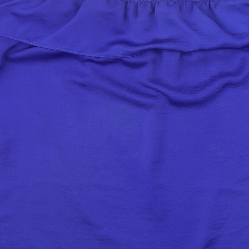 Dorothy Perkins Womens Blue Polyester Basic Blouse Size 14 Off the Shoulder