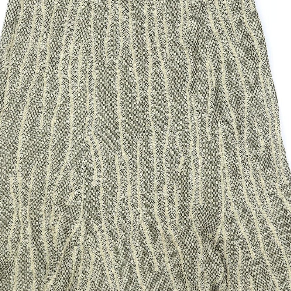 Stephen Womens Gold Geometric Polyester Swing Skirt Size 16