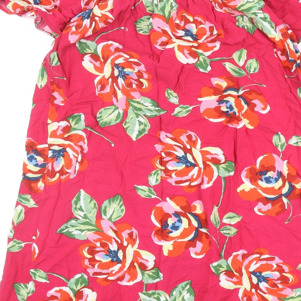 Papaya Womens Pink Floral Polyester A-Line Size 12 Off the Shoulder Pullover