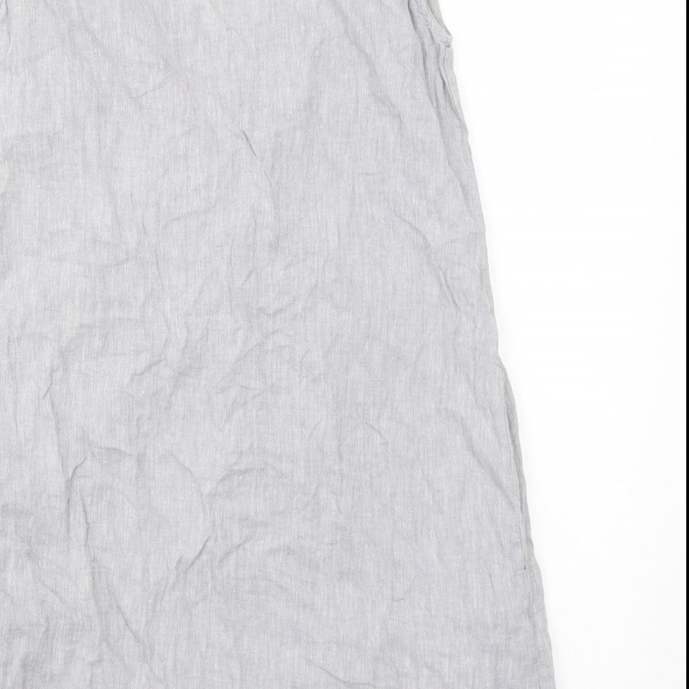 Batela Womens Grey Cotton Shift Size 8 V-Neck Pullover