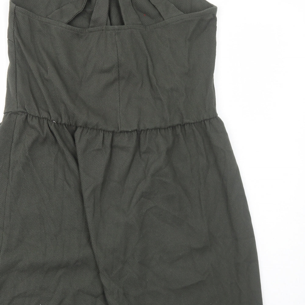 Etam Womens Green Polyester Tank Dress Size L Round Neck Pullover