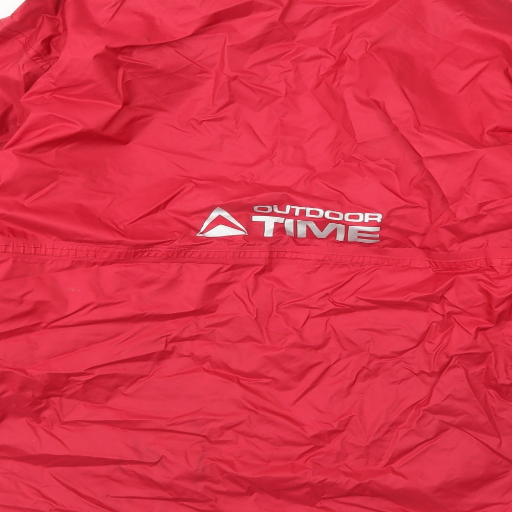 Outdoor Time Mens Red Rain Coat Coat Size M Zip