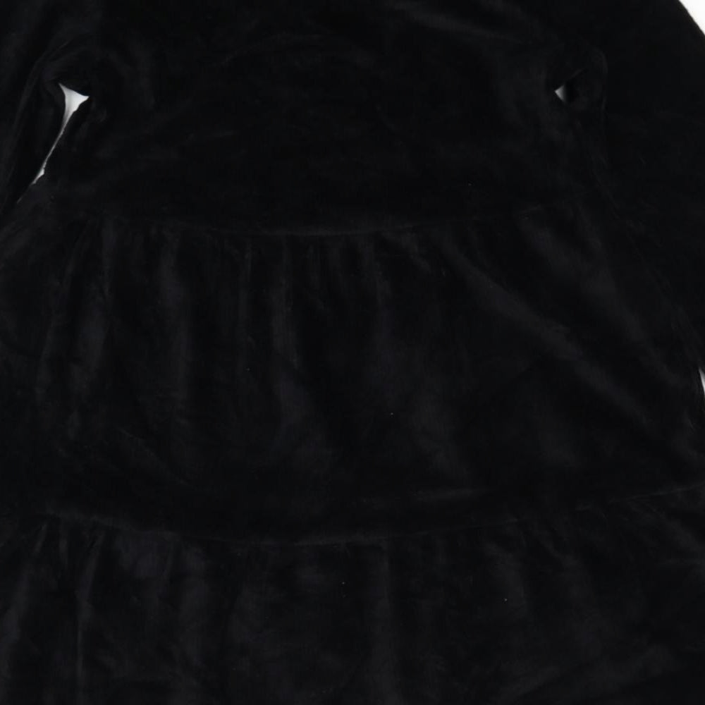 Marks & Spencer Womens Black Cotton Fit & Flare Size 8 Round Neck Pullover