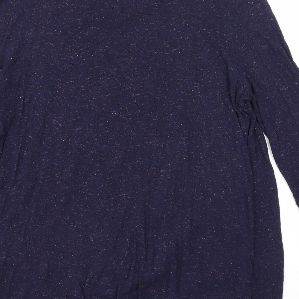 Blooming Marvellous Womens Blue Geometric Viscose Basic Blouse Size M Round Neck