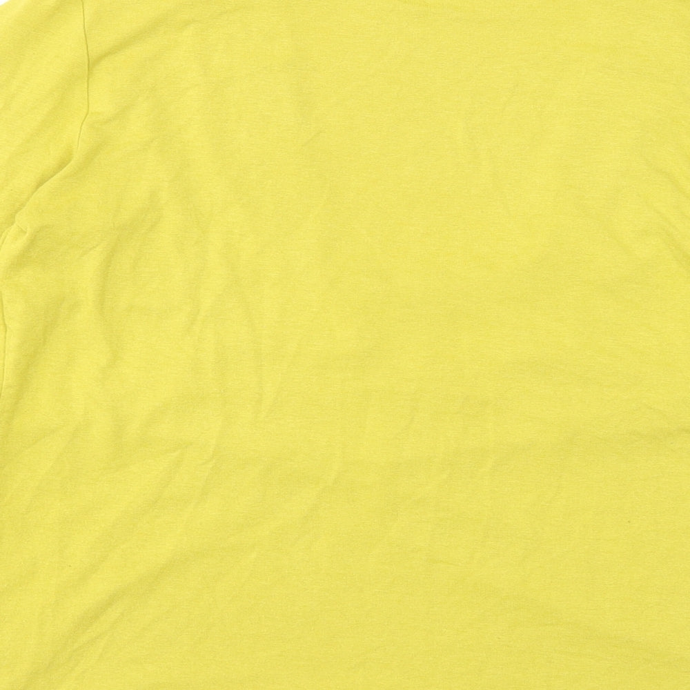 Marks & Spencer Womens Yellow Viscose Basic Blouse Size 10 Scoop Neck