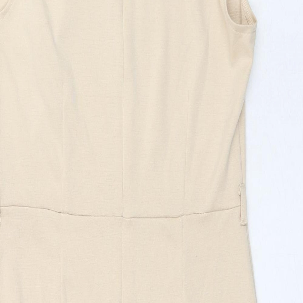 NEXT Womens Beige Polyester Bodycon Size 12 Off the Shoulder Zip