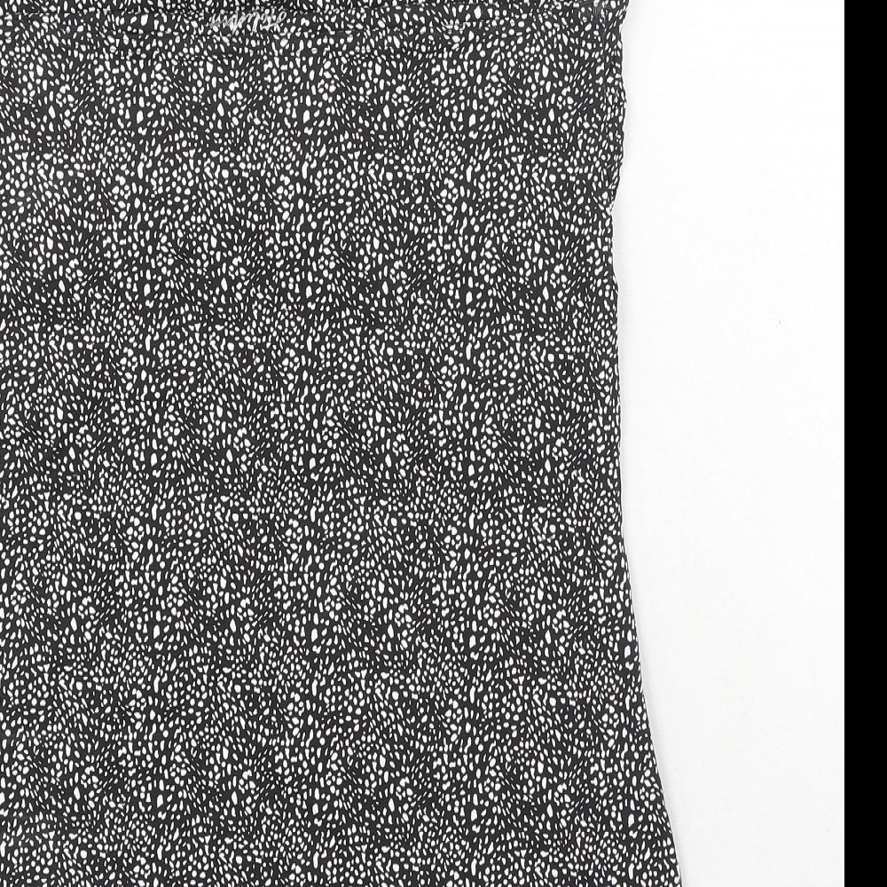 Holiday Shop Womens Black Geometric Cotton Basic Tank Size 14 Off the Shoulder