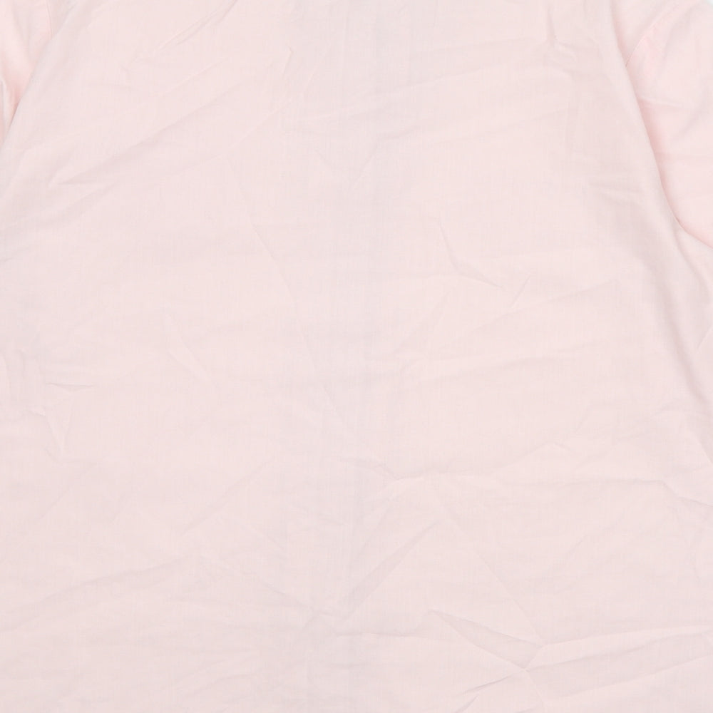 Design Essentials Womens Pink Polyester Basic Button-Up Size 16 Collared