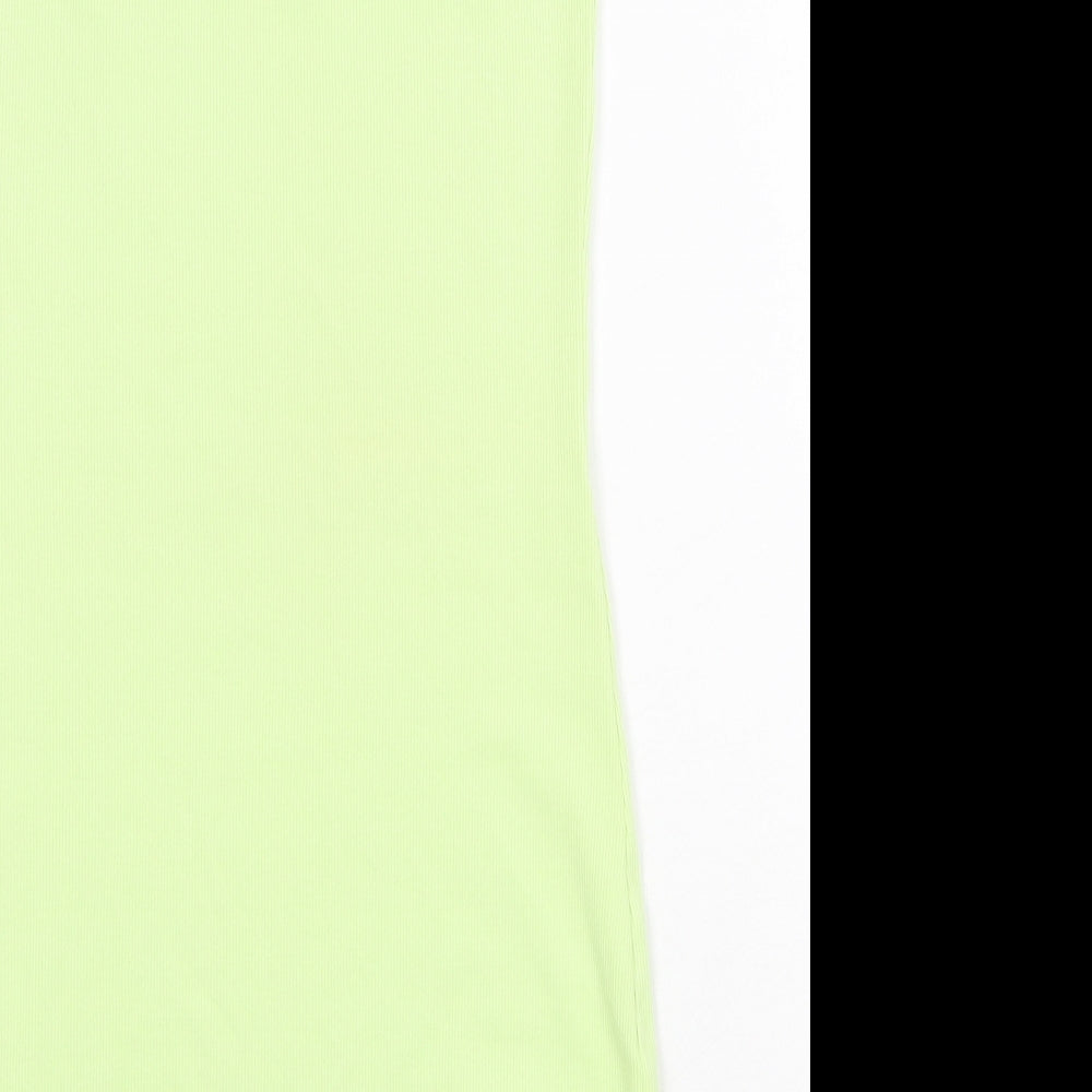 New Look Womens Green Camel Bodycon Size 10 Scoop Neck Pullover