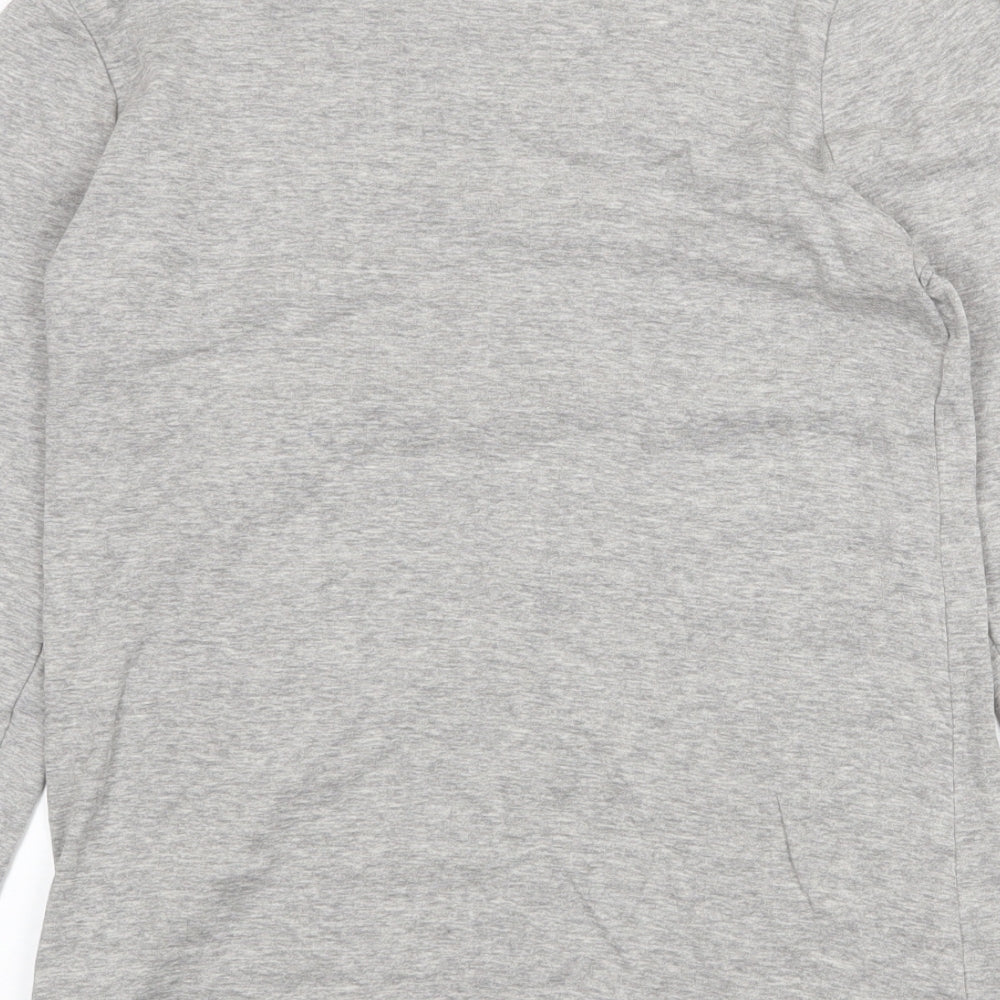 New Look Womens Grey Cotton Basic Blouse Size 16 Boat Neck