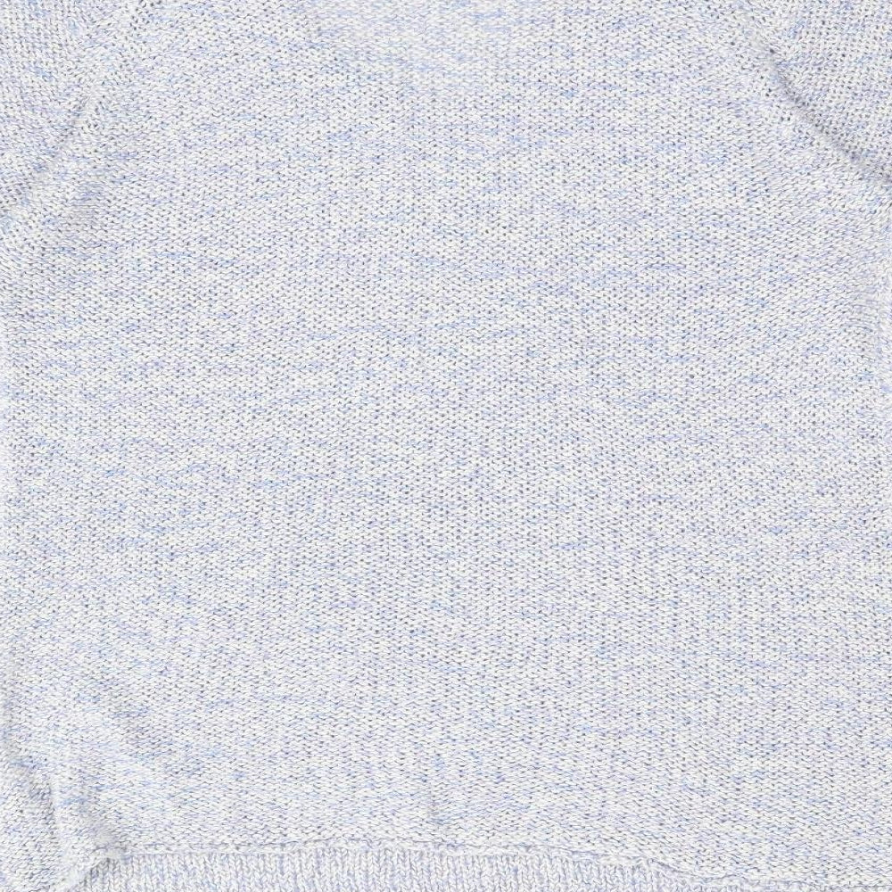 Roman Womens Blue V-Neck Acrylic Pullover Jumper Size 10