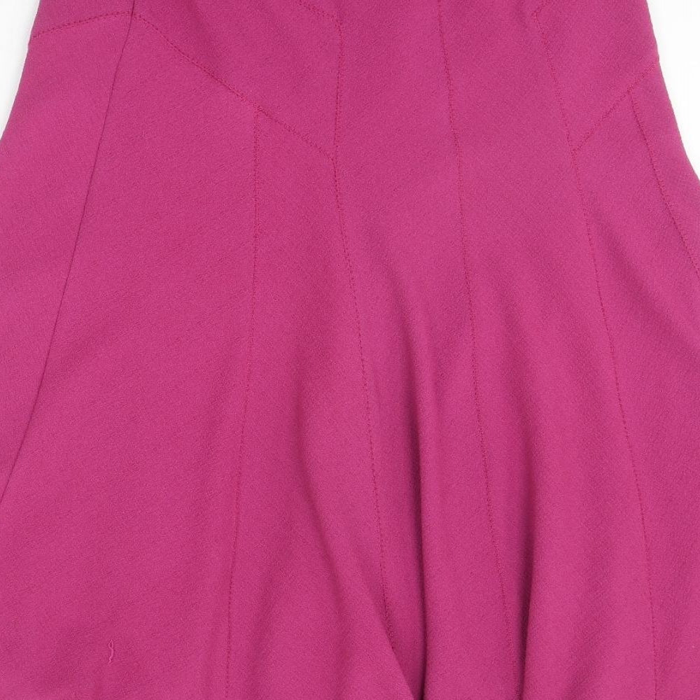 Preworn Womens Pink Polyester A-Line Skirt Size 32 in