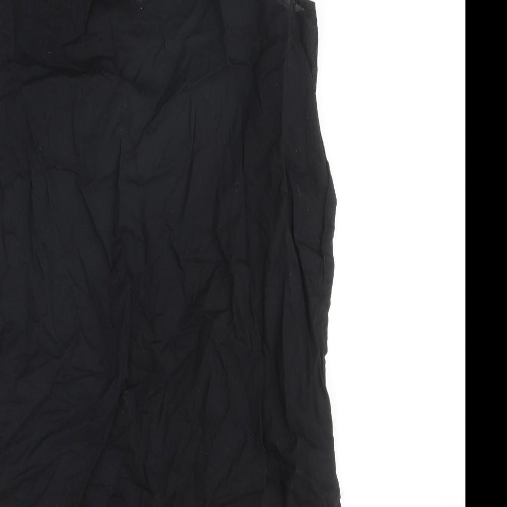 New Look Womens Black Viscose Tank Dress Size 10 V-Neck Pullover