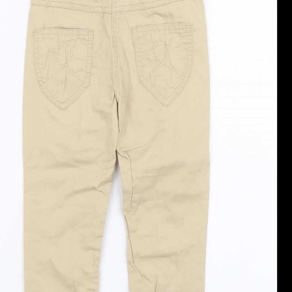Next Boys Beige Cotton Chino Trousers Size 4XL Regular Button
