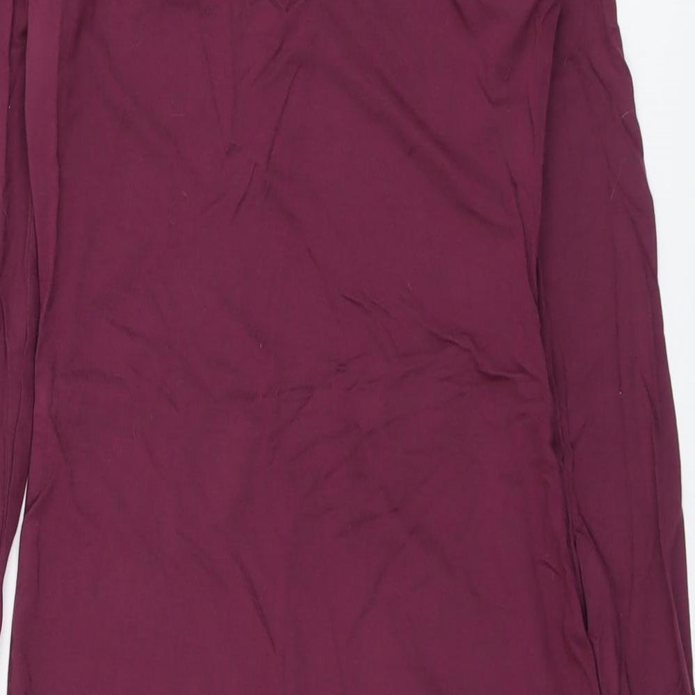 Missguided Womens Purple Viscose Bodycon Size 8 Round Neck Pullover