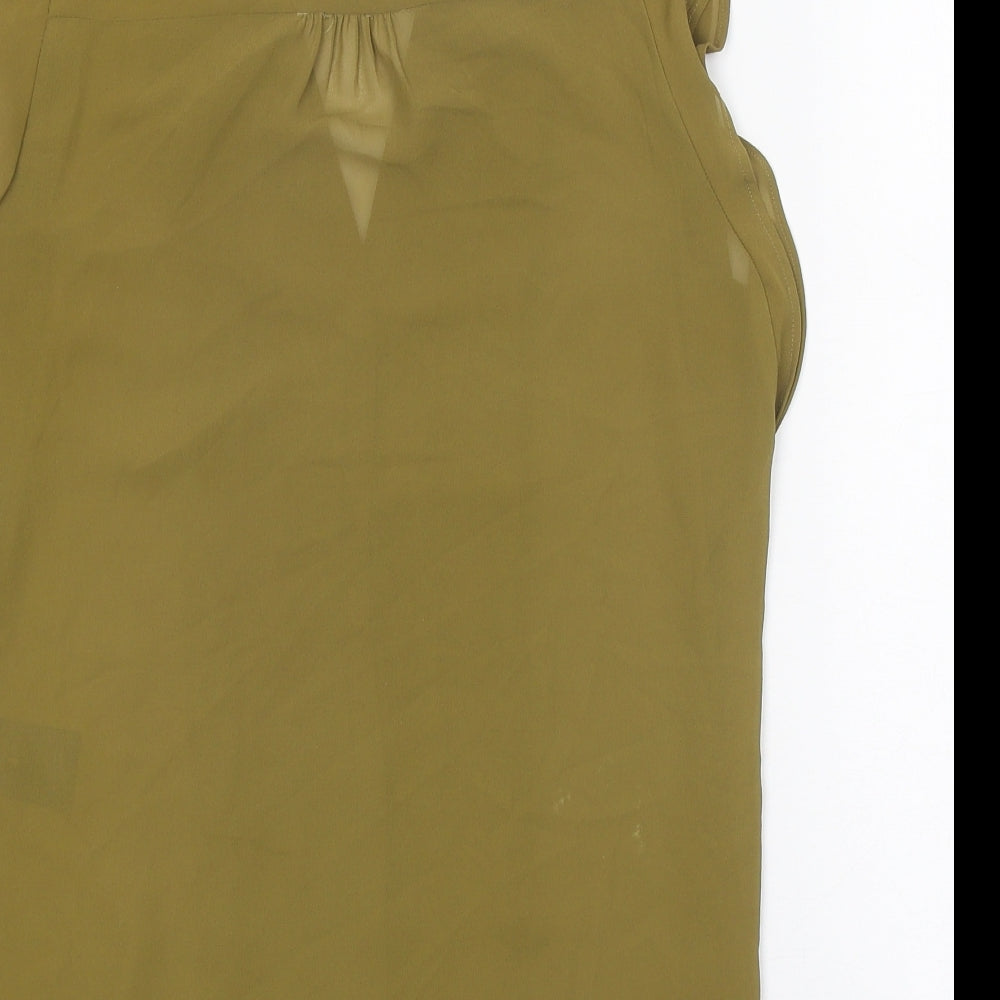 H&M Womens Green Polyester Basic Tank Size 8 V-Neck