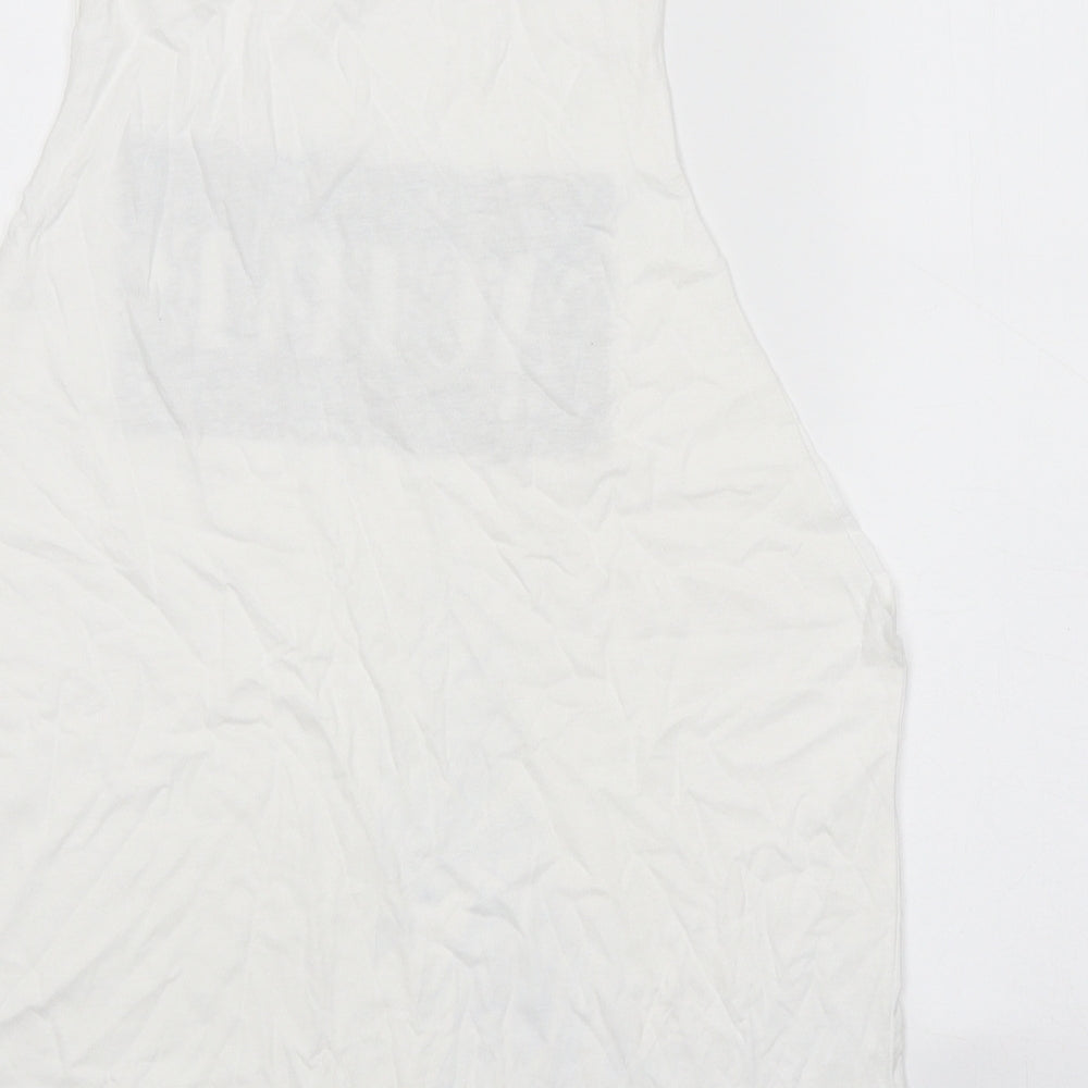 Studio Womens White 100% Cotton Basic Tank Size 12 Scoop Neck - Active