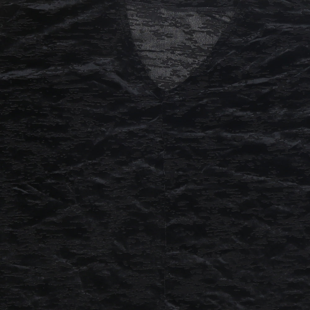 NEXT Womens Black Geometric Polyester Basic Blouse Size 10 Boat Neck