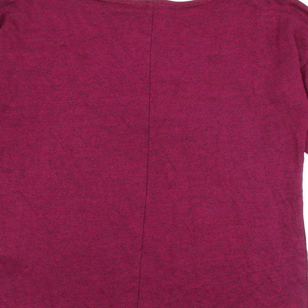 H&M Womens Pink Viscose Basic Blouse Size M Boat Neck