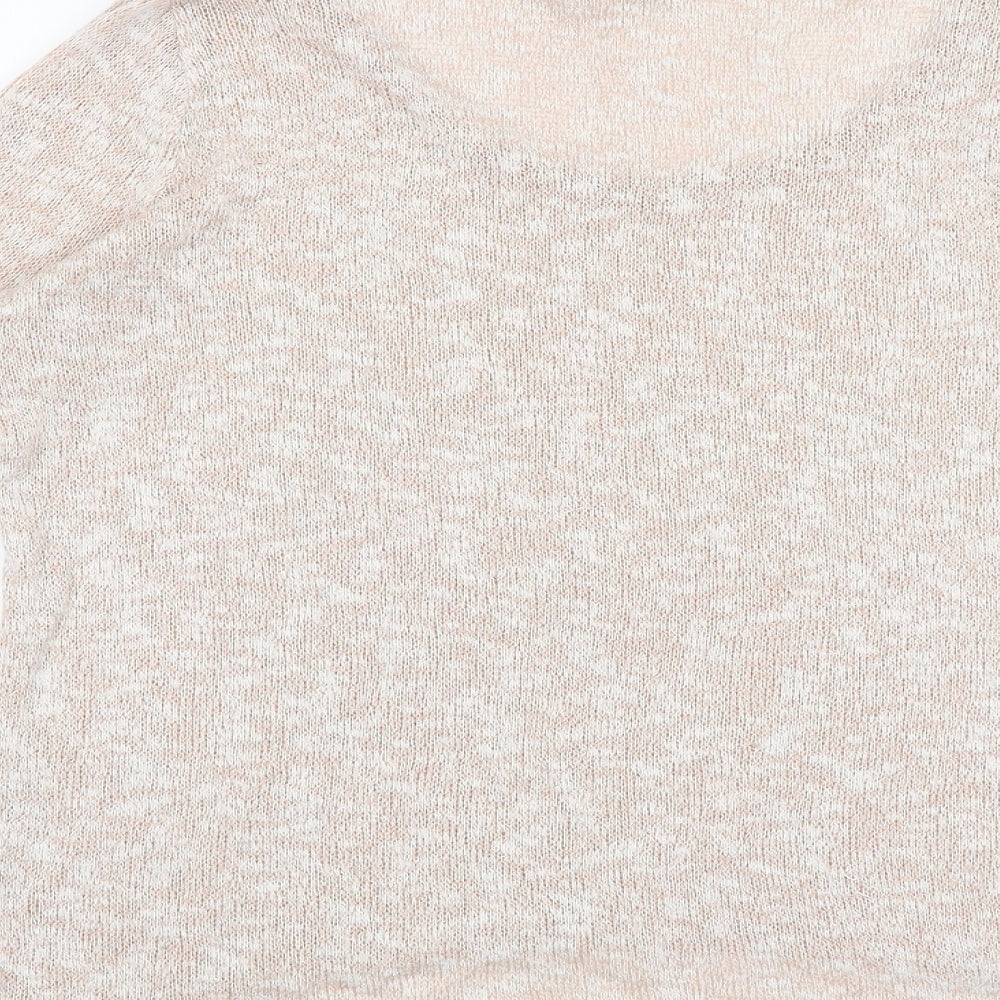 New Look Womens Beige Scoop Neck Polyester Pullover Jumper Size 14