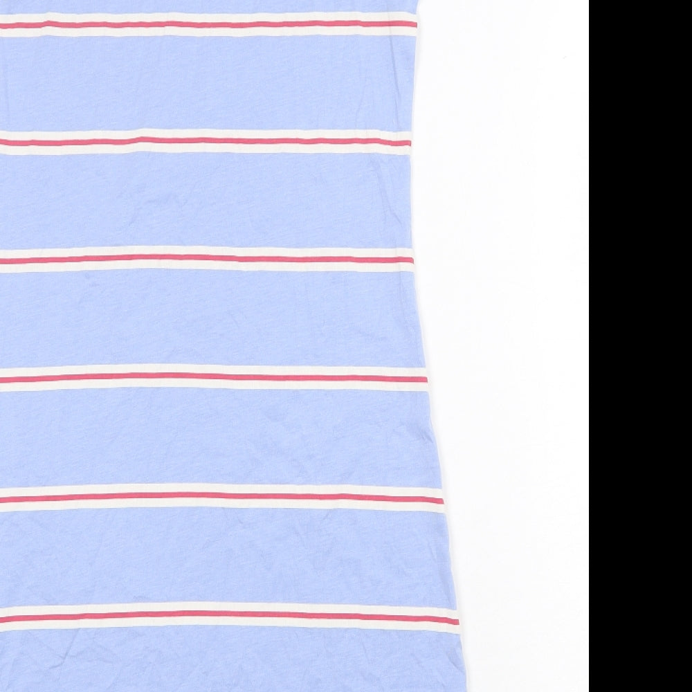 Marks & Spencer Womens Blue Striped Cotton Bodycon Size S Round Neck Pullover